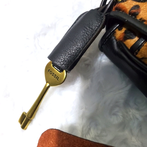 Fossil black leather leopard bag - Picture 2 of 14